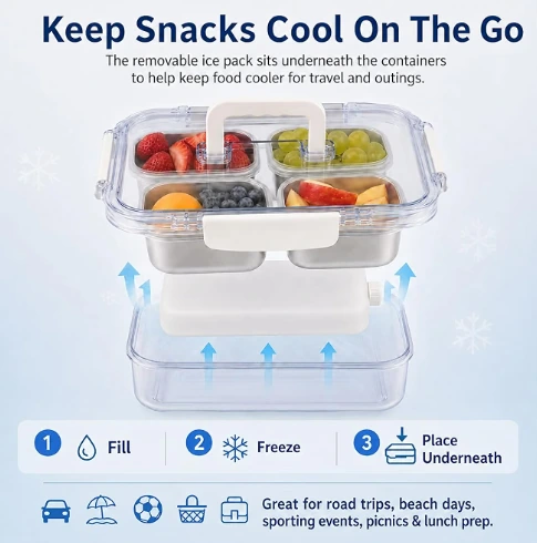 R.S. Goods snack box in a picnic setting